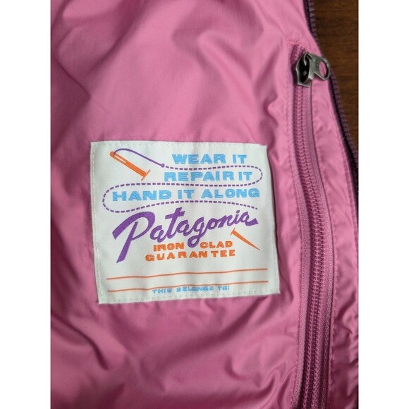 Patagonia Kids Girls' Jacket Size XL (14) Hi Loft Purple Down Hoody - Picture 6 of 9